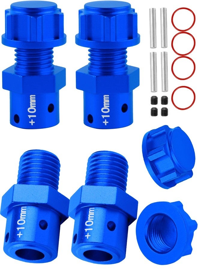 RCHuiWow 10MM Extended Wheel Hub Drive Upgrades Part for 1/8 Kraton/Outcast/Talion/Notorious 6S,1/7 Big Rock/Fireteam/Limitless 6S,Alloy 10MM Extended Wheel Hub Drive w/Anti-dust Cap Nuts,Navy Blue - Image 1